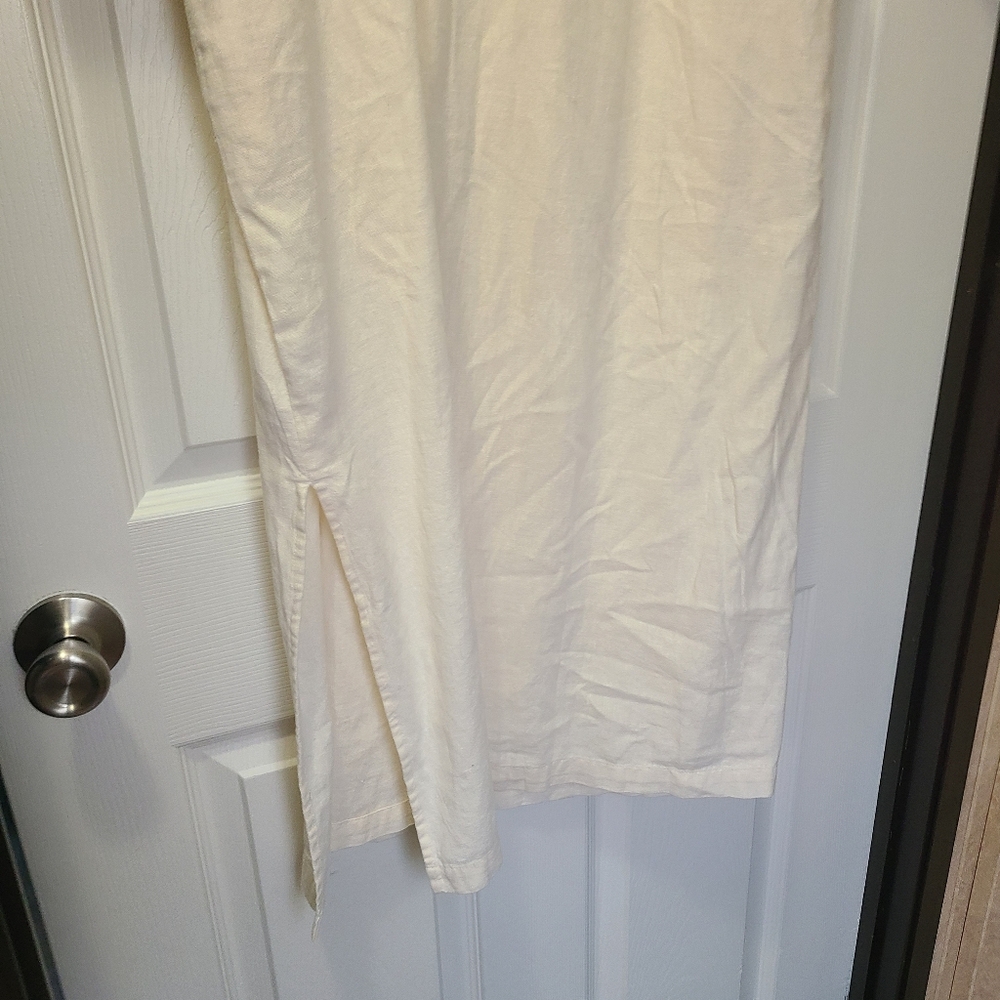 NWT Old Navy Split-Neck Linen-Blend Midi Dress,  - Picture 7 of 8